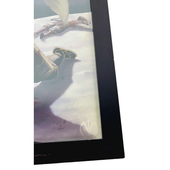 Vintage Japanese Samurai Aikido Fighting Scene Wood Framed Print Wall Art - Picture 3 of 8